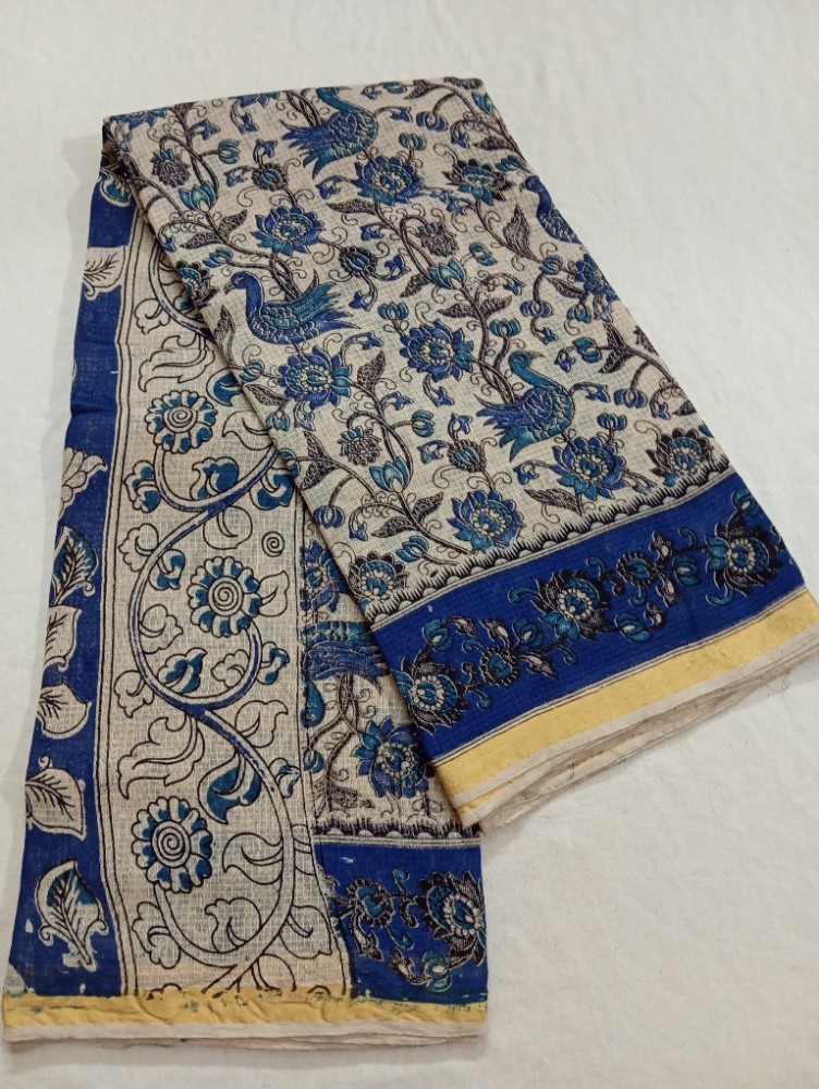 Product : KALAMKARI KOTA COTTON JARI BORDER SAREES WITH BLOUSE -- KKCJS0014