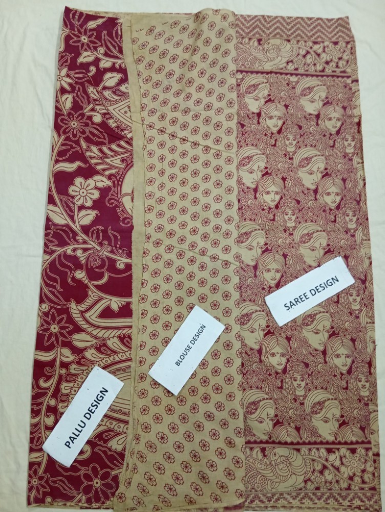 Product : KALAMKARI COTTON SAREES WITH BLOUSE -- KCS0002