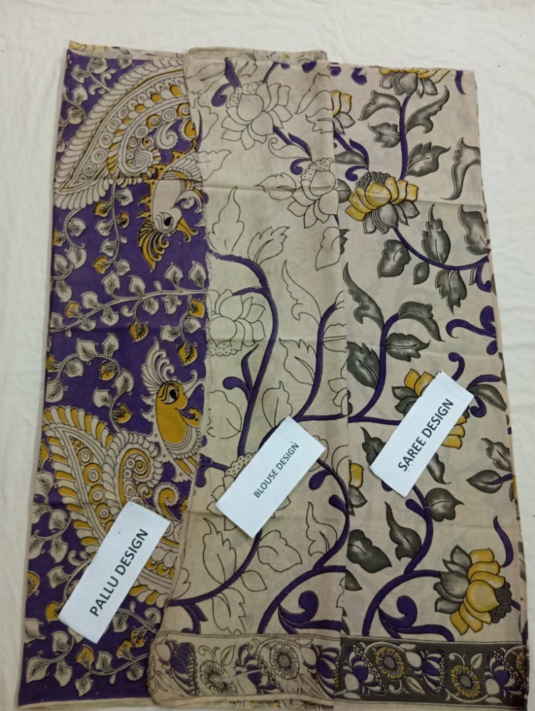 Product : KALAMKARI CHENNUR SILK SAREES WITH BLOUSE -- KCSS0001