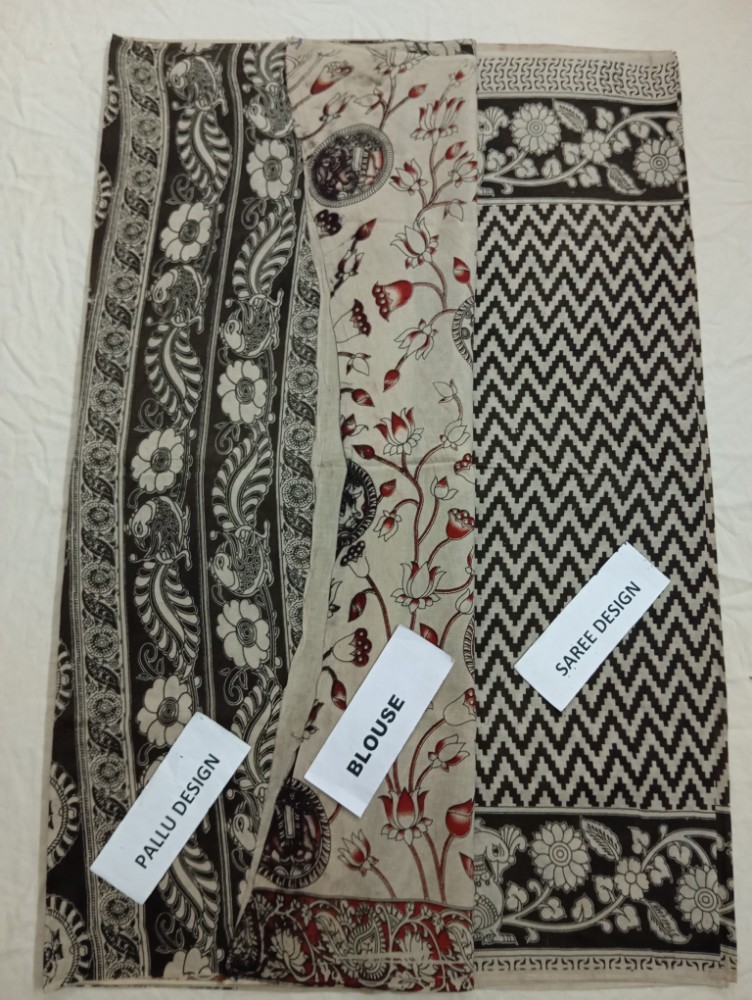 Product : KALAMKARI COTTON SAREES WITH BLOUSE -- KCS0015