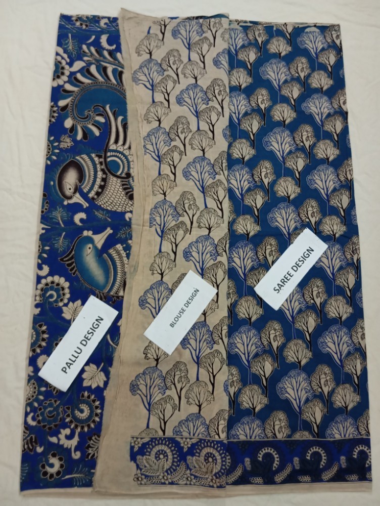 Product : KALAMKARI COTTON SAREES WITH BLOUSE -- KCS0019