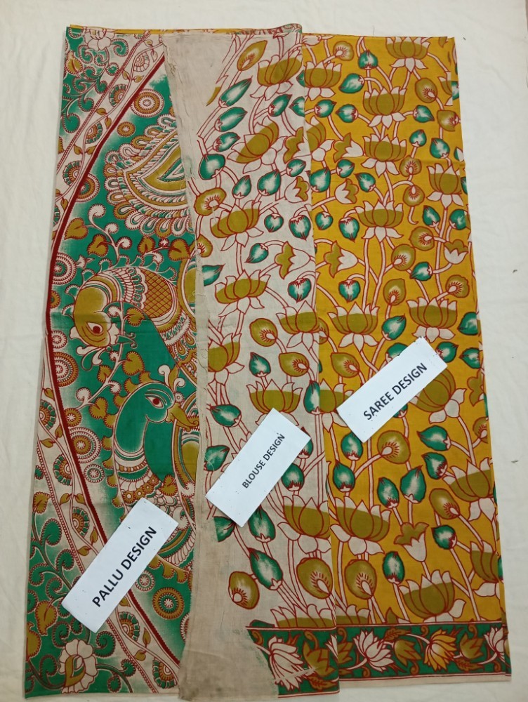 Product : KALAMKARI COTTON SAREES WITH BLOUSE -- KCS0011