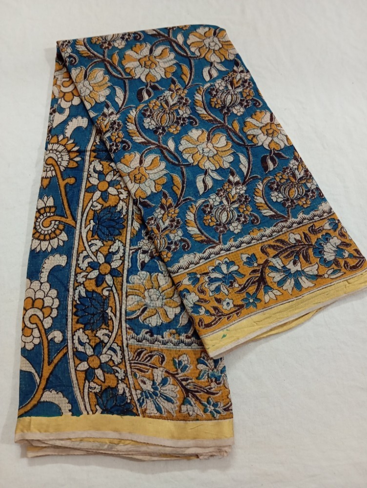Product : KALAMKARI KOTA COTTON JARI BORDER SAREES WITH BLOUSE -- KKCJS0011