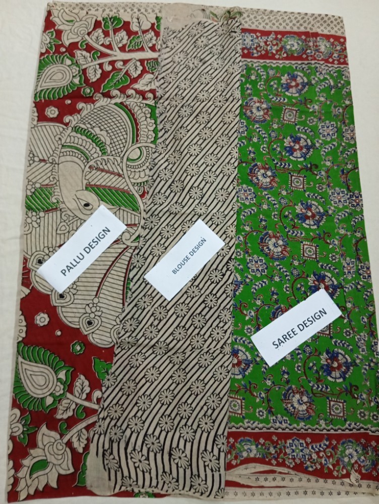 Product : KALAMKARI CHENNUR SILK SAREES WITH BLOUSE -- KCSS0001