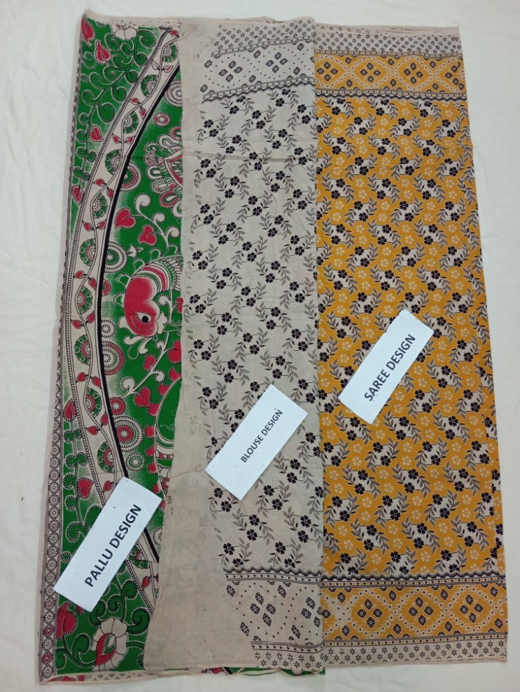 Product : KALAMKARI COTTON SAREES WITH BLOUSE -- KCS0003