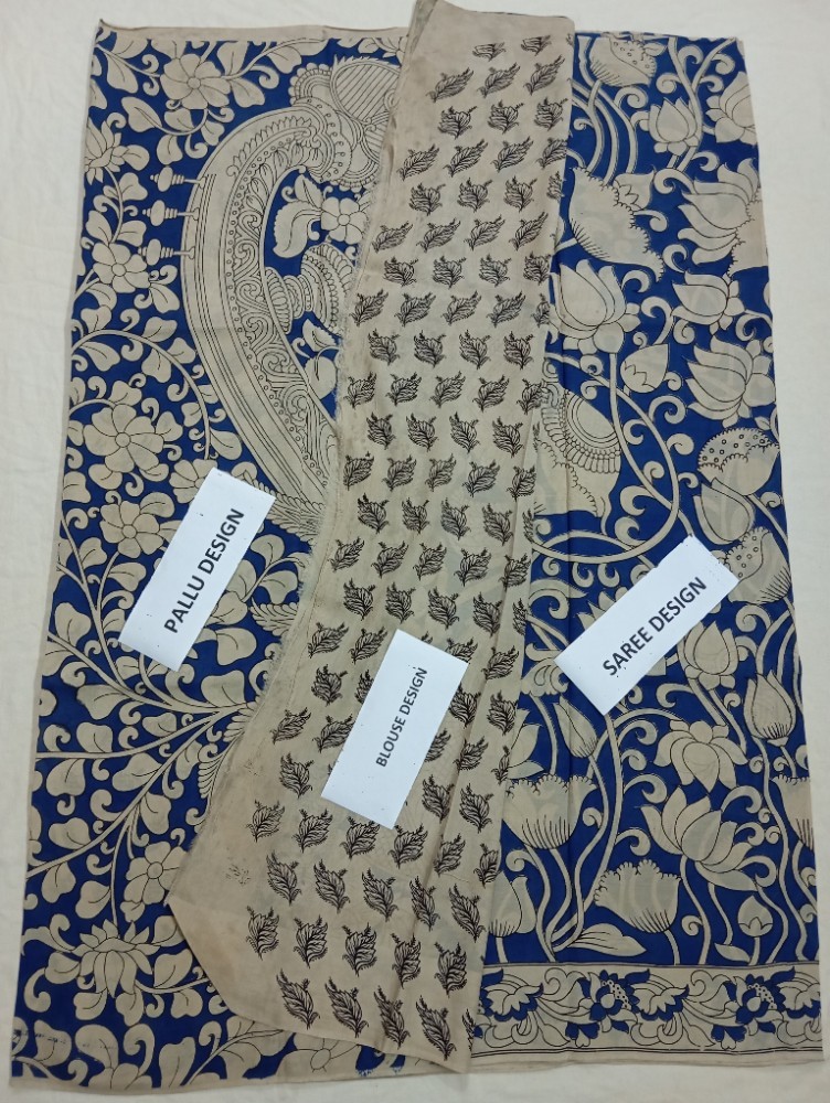 Product : KALAMKARI CHENNUR SILK SAREES WITH BLOUSE -- KCSS0029