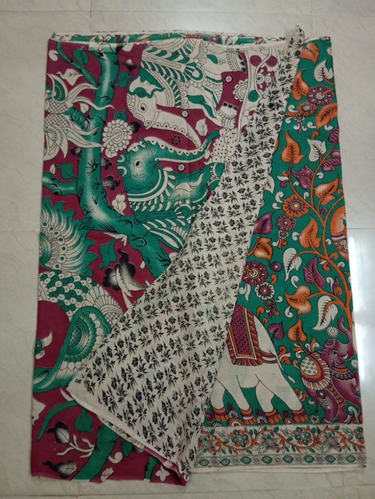 Product : KALAMKARI MUL MUL COTTON SAREE--KMCS0001