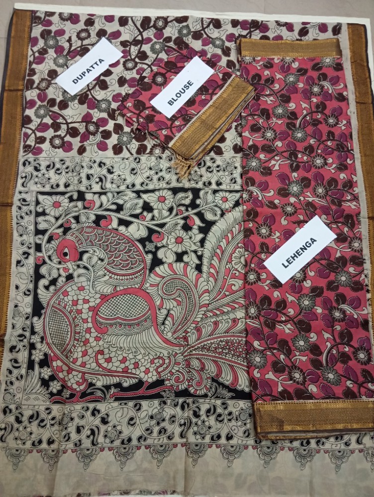 Product : KALAMKARI NELLORE SILK LEHENGA SETS -- KNSLS0008