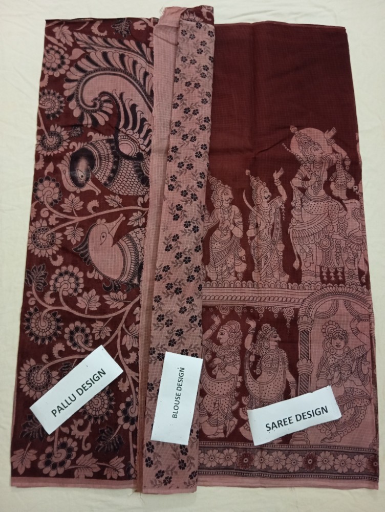 Product : KALAMKARI KOTA COTTON SAREES WITH BLOUSE -- KKCS0015