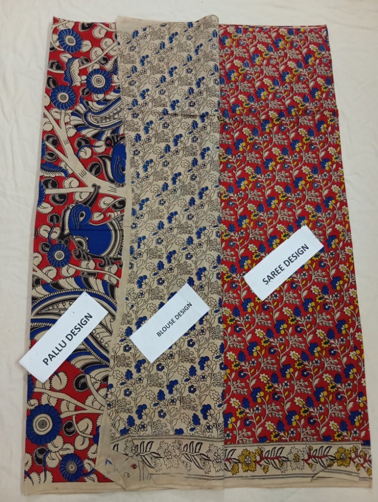 Product : KALAMKARI COTTON SAREES WITH BLOUSE -- KCS0022