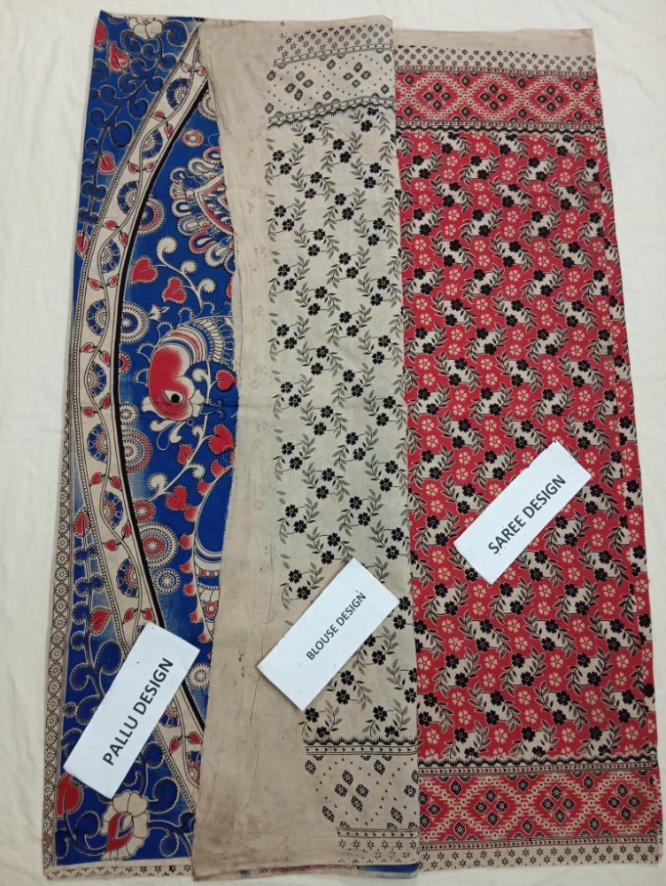 Product : KALAMKARI COTTON SAREES WITH BLOUSE -- KCS0004