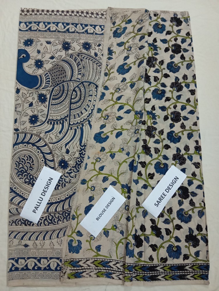 Product : KALAMKARI CHENNUR SILK SAREES WITH BLOUSE -- KCSS0028