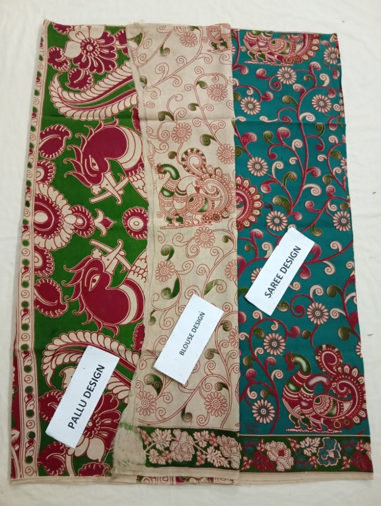 Product : KALAMKARI CHENNUR SILK SAREES WITH BLOUSE -- KCSS0011