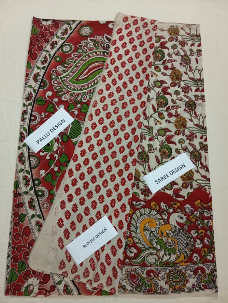 Product : KALAMKARI CHENNUR SILK SAREES WITH BLOUSE -- KCSS0030