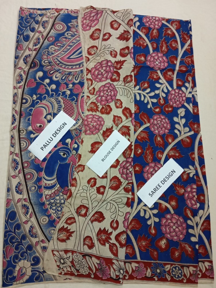 Product : KALAMKARI CHENNUR SILK SAREES WITH BLOUSE -- KCSS0002