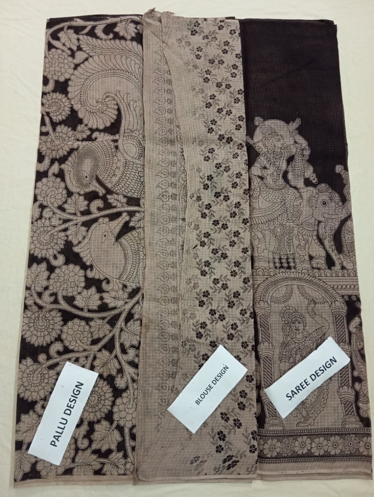 Product : KALAMKARI KOTA COTTON SAREES WITH BLOUSE -- KKCS0018