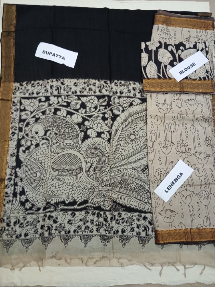 Product : KALAMKARI NELLORE SILK LEHENGA SETS -- KNSLS0001