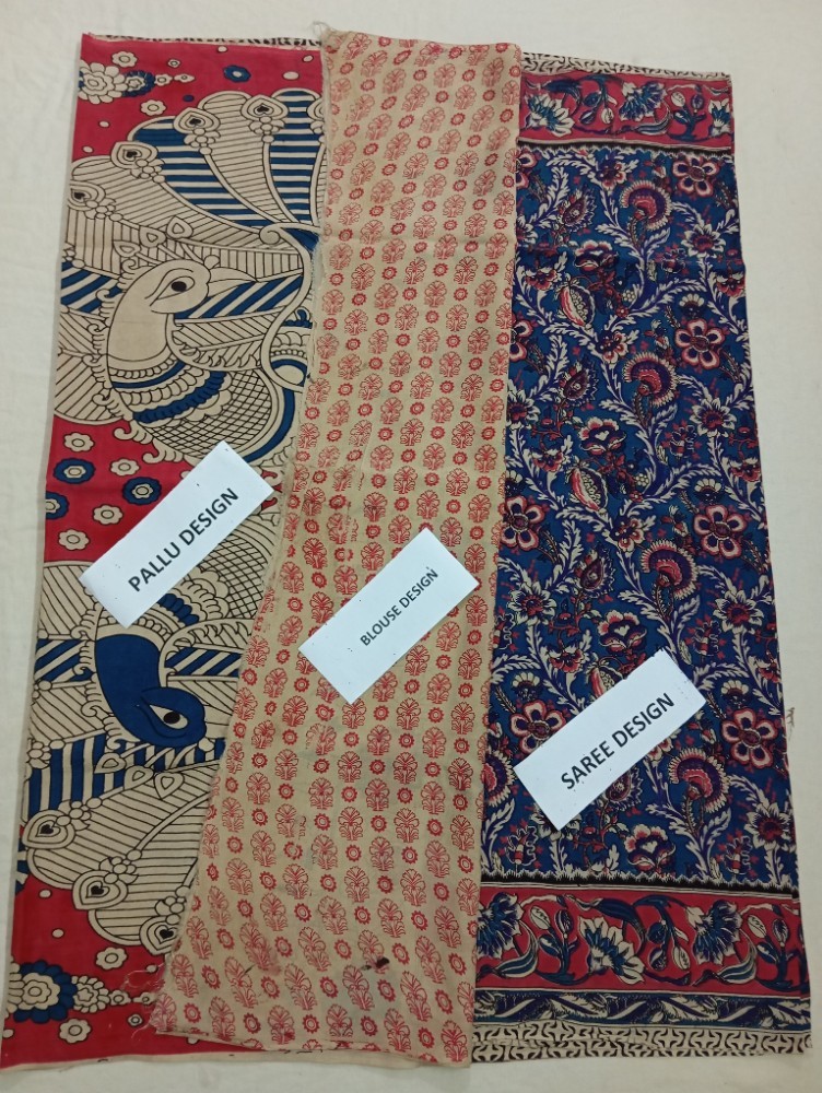 Product : KALAMKARI CHENNUR SILK SAREES WITH BLOUSE -- KCSS0025