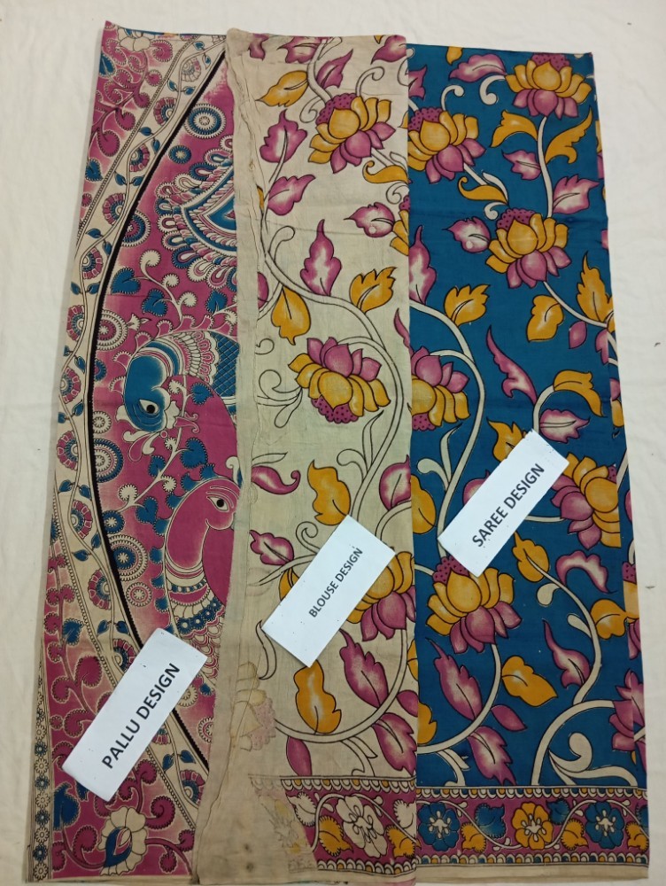 Product : KALAMKARI COTTON SAREES WITH BLOUSE -- KCS0018