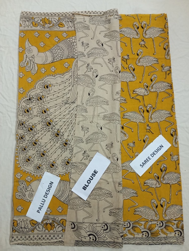 Product : KALAMKARI COTTON SAREES WITH BLOUSE -- KCS0006