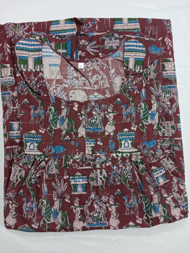 Product : KALAMKARI COTTON XXL NIGHTIES -- KCXXLN0006