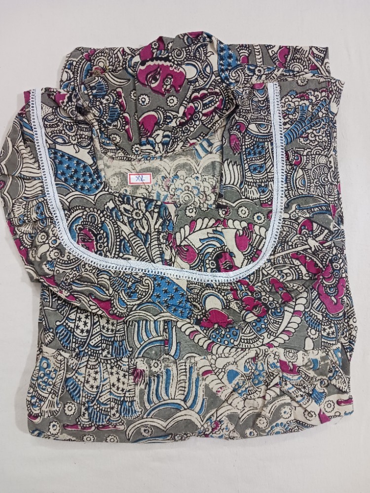 Product : KALAMKARI COTTON XL NIGHTIES -- KCXLN0025