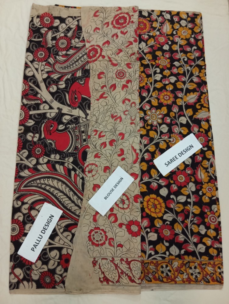 Product : KALAMKARI COTTON SAREES WITH BLOUSE -- KCS0013