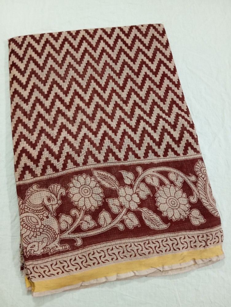 Product : KALAMKARI KOTA COTTON JARI BORDER SAREES WITH BLOUSE -- KKCJS0027