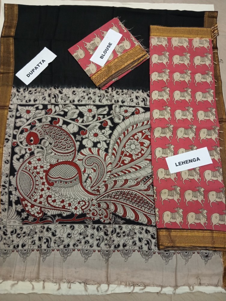 Product : KALAMKARI NELLORE SILK LEHENGA SETS -- KNSLS0002