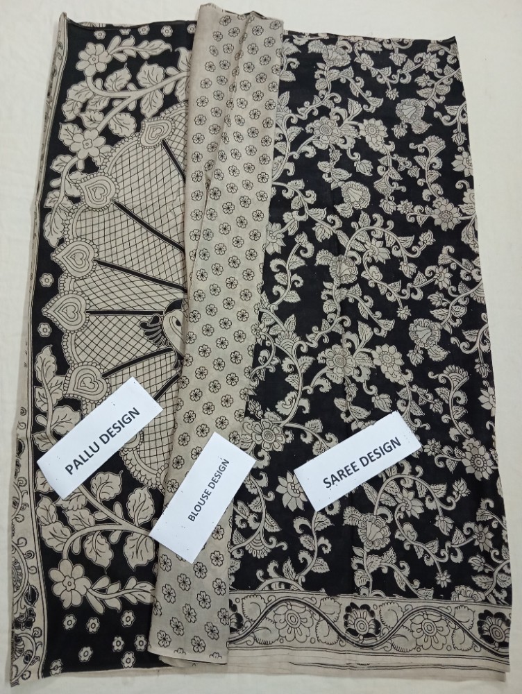 Product : KALAMKARI CHENNUR SILK SAREES WITH BLOUSE -- KCSS0011
