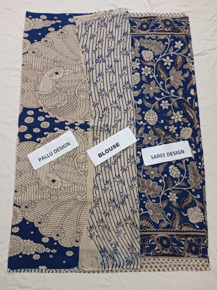 Product : KALAMKARI COTTON SAREES WITH BLOUSE -- KCS0001