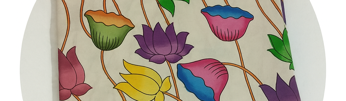 PEN kalamkari silk fabric