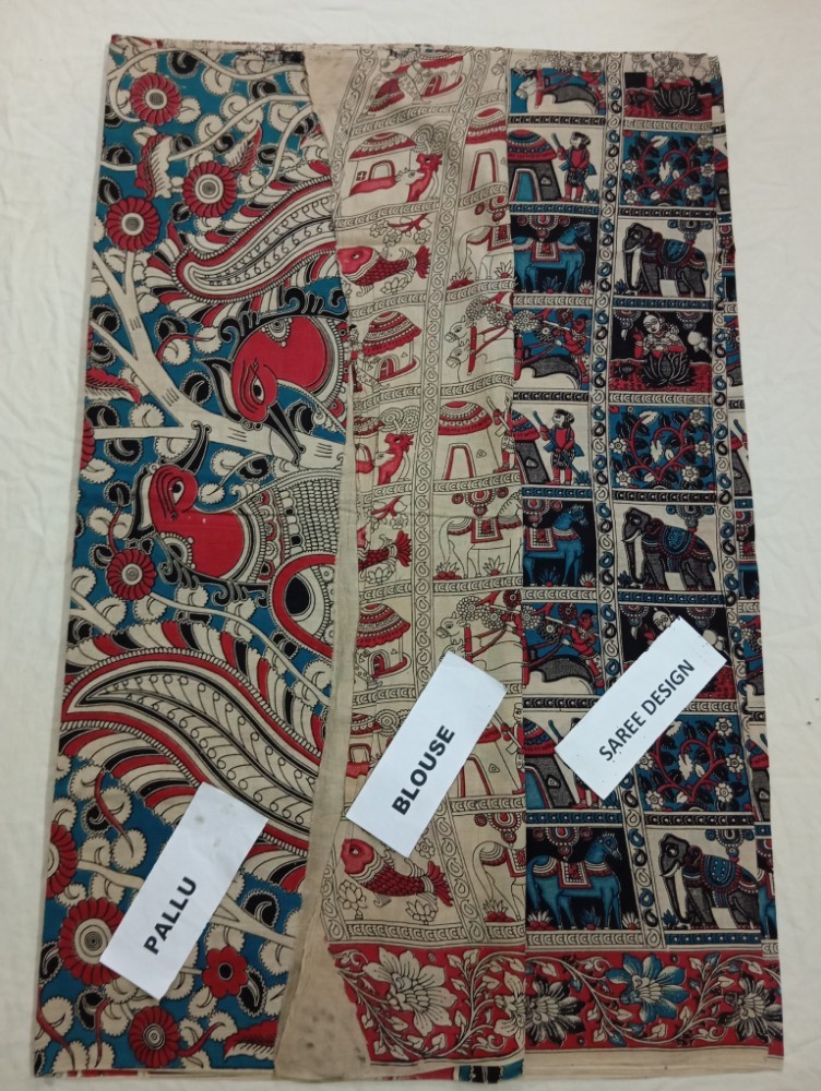 Product : KALAMKARI COTTON SAREES WITH BLOUSE -- KCS0025