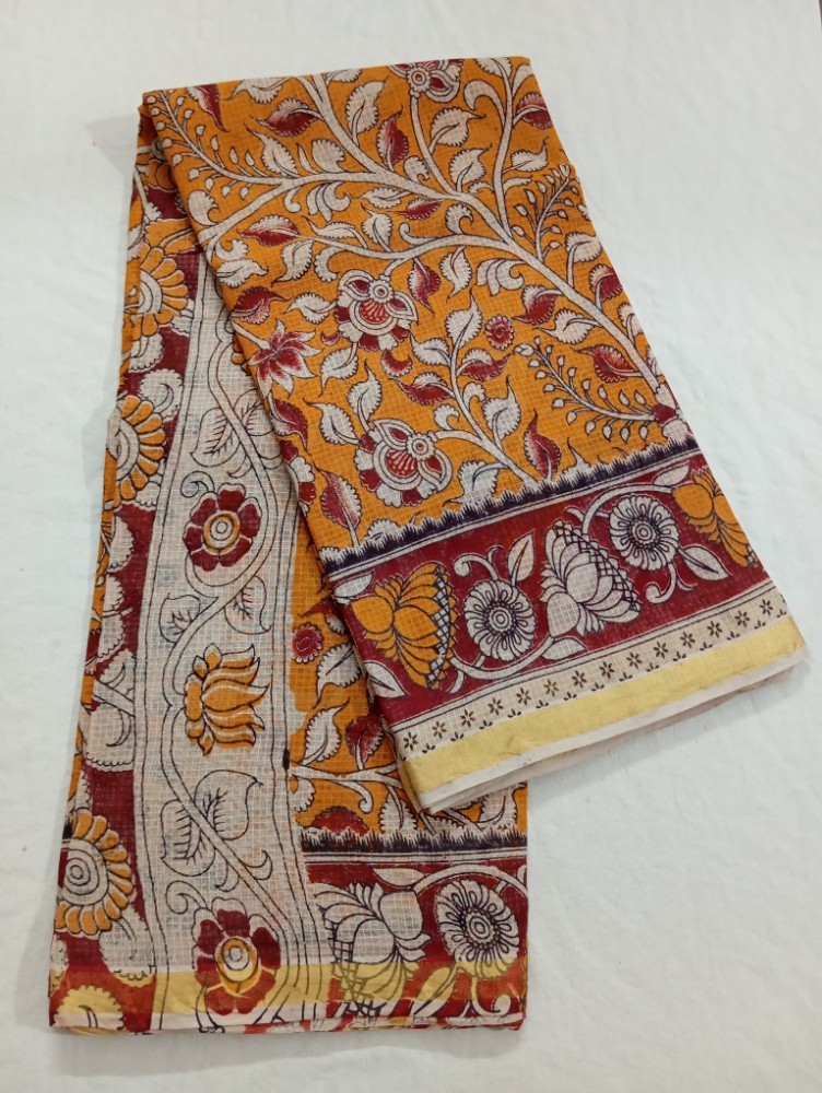 Product : KALAMKARI KOTA COTTON JARI BORDER SAREES WITH BLOUSE -- KKCJS0026