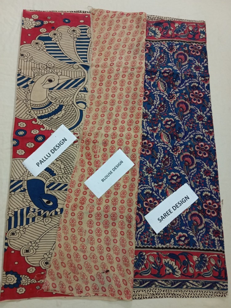 Product : KALAMKARI CHENNUR SILK SAREES WITH BLOUSE -- KCSS0020