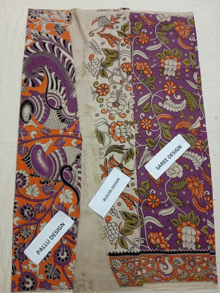 Product : KALAMKARI COTTON SAREES WITH BLOUSE -- KCS0023