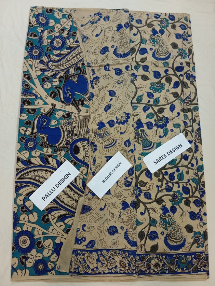 Product : KALAMKARI COTTON SAREES WITH BLOUSE -- KCS0014