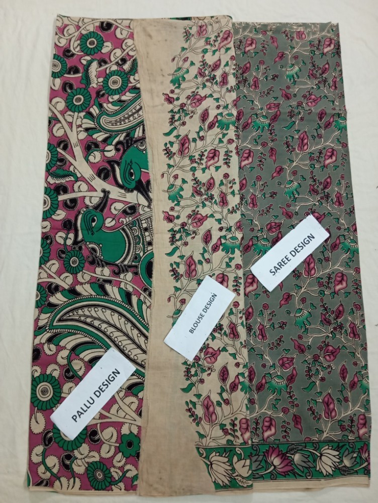 Product : KALAMKARI COTTON SAREES WITH BLOUSE -- KCS0006