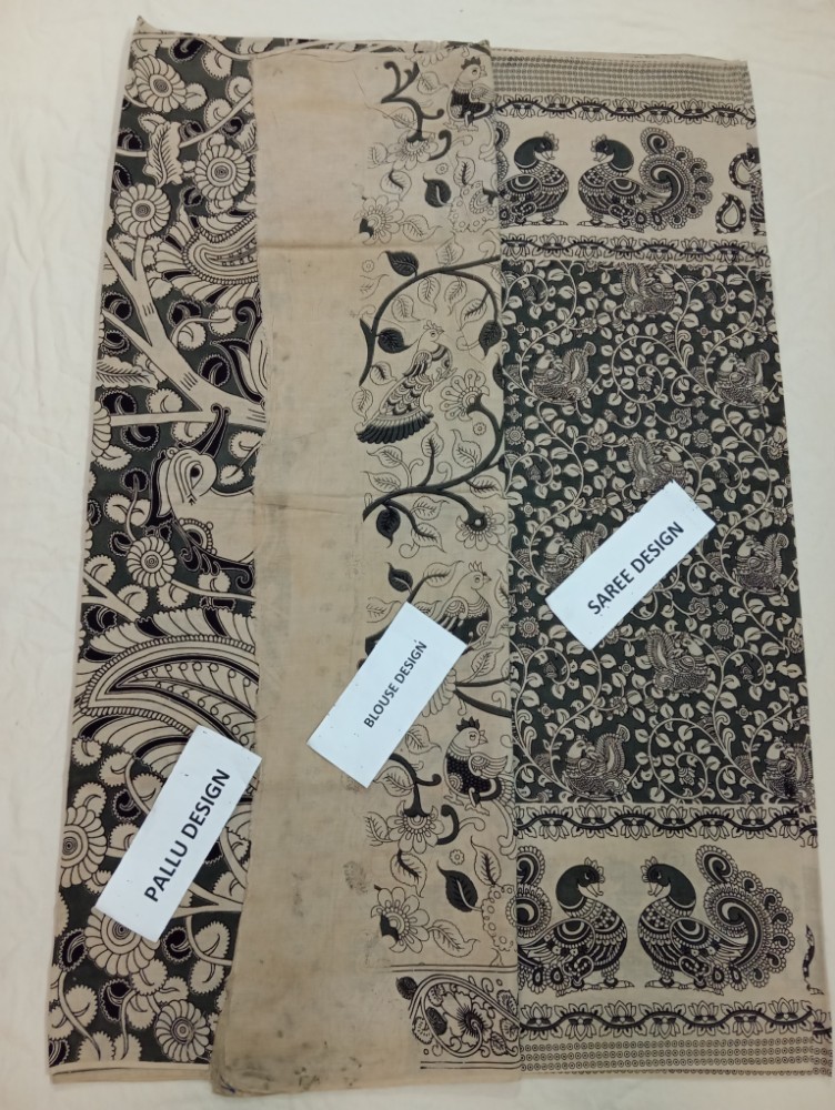 Product : KALAMKARI COTTON SAREES WITH BLOUSE -- KCS0008