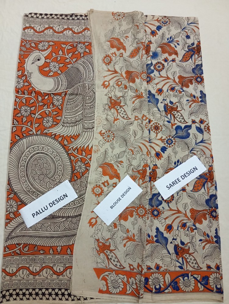 Product : KALAMKARI CHENNUR SILK SAREES WITH BLOUSE -- KCSS0016