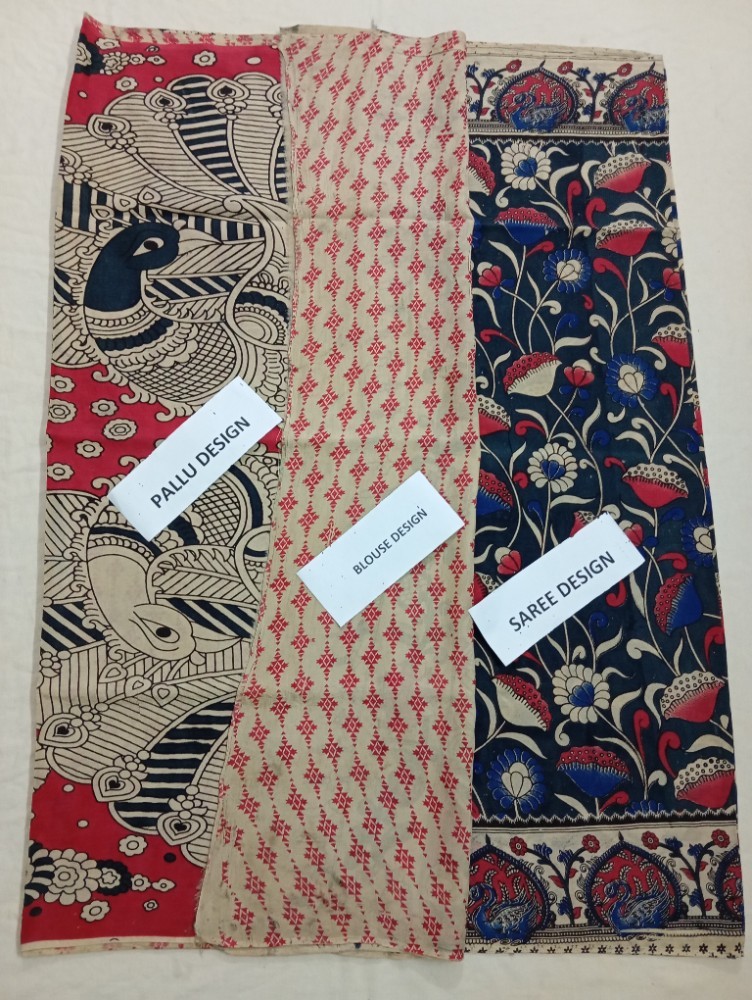 Product : KALAMKARI CHENNUR SILK SAREES WITH BLOUSE -- KCSS0002