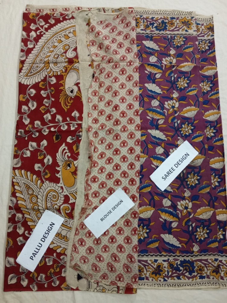 Product : KALAMKARI CHENNUR SILK SAREES WITH BLOUSE -- KCSS0013