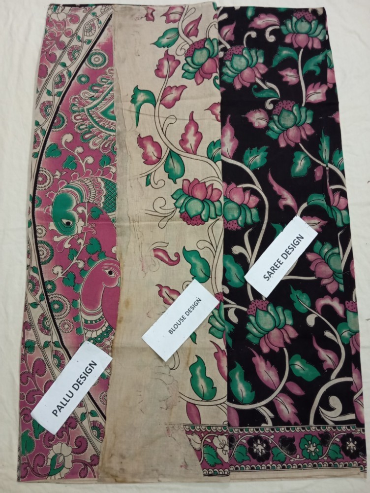 Product : KALAMKARI COTTON SAREES WITH BLOUSE -- KCS0001