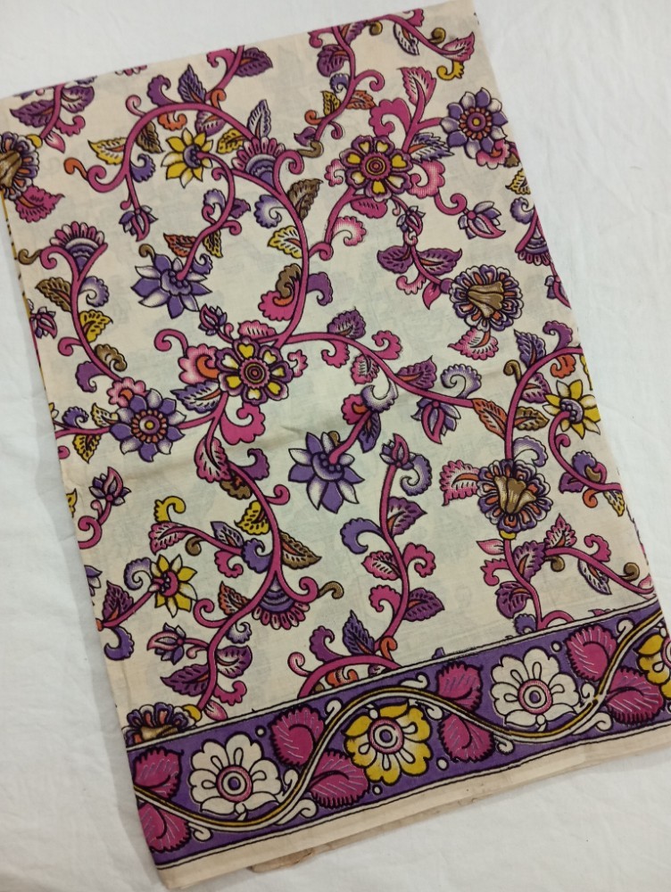 Product : KALAMKARI COTTON SAREES WITH BLOUSE -- KCS0008