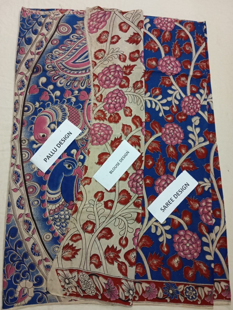 Product : KALAMKARI CHENNUR SILK SAREES WITH BLOUSE -- KCSS0009