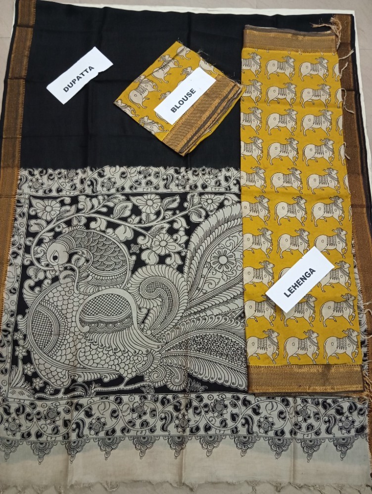 Product : KALAMKARI NELLORE SILK LEHENGA SETS -- KNSLS0011