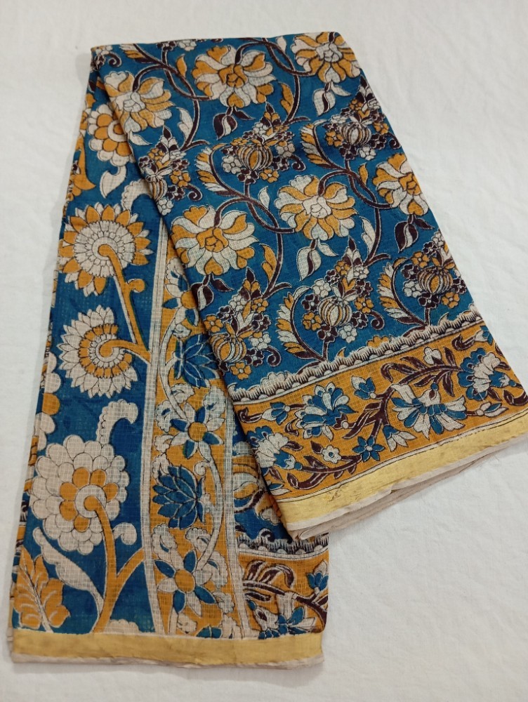 Product : KALAMKARI KOTA COTTON JARI BORDER SAREES WITH BLOUSE -- KKCJS0023