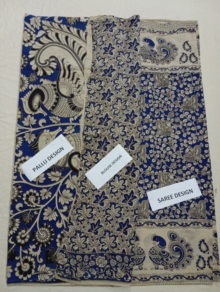 Product : KALAMKARI CHENNUR SILK SAREES WITH BLOUSE -- KCSS0015