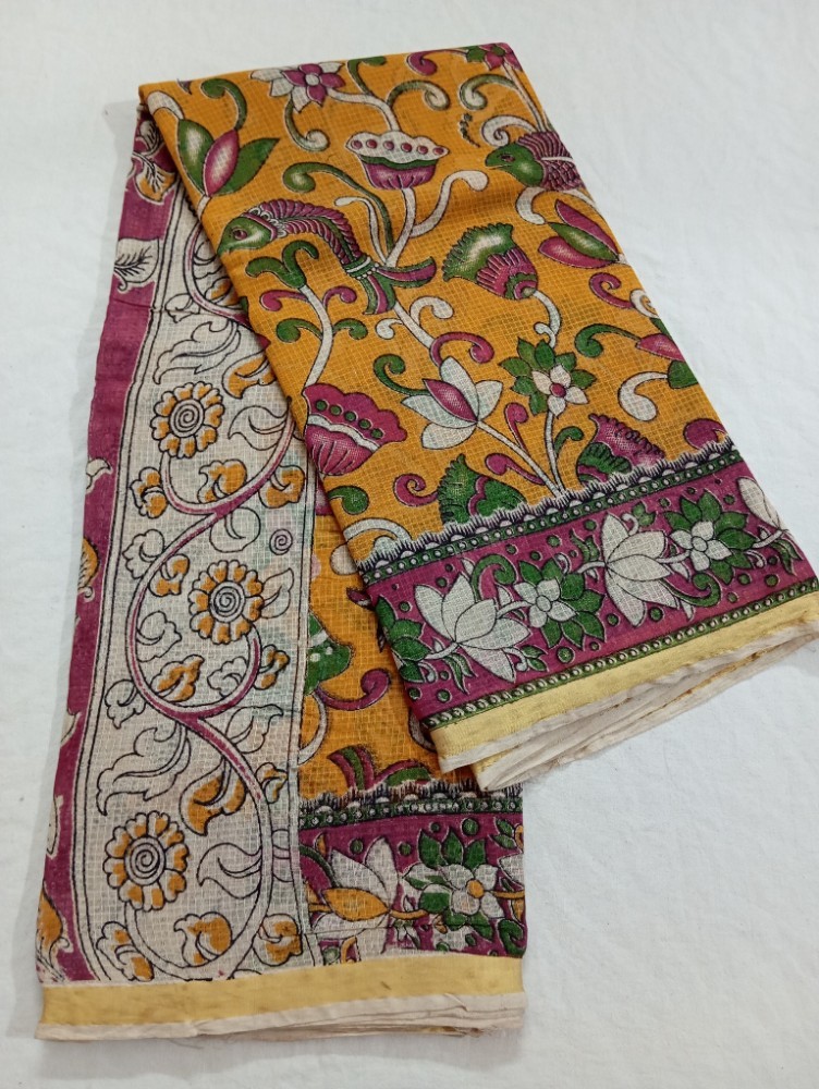 Product : KALAMKARI KOTA COTTON JARI BORDER SAREES WITH BLOUSE -- KKCJS0001