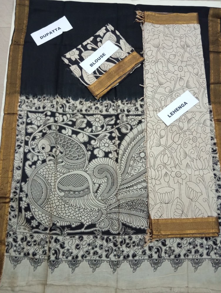 Product : KALAMKARI NELLORE SILK LEHENGA SETS -- KNSLS0005